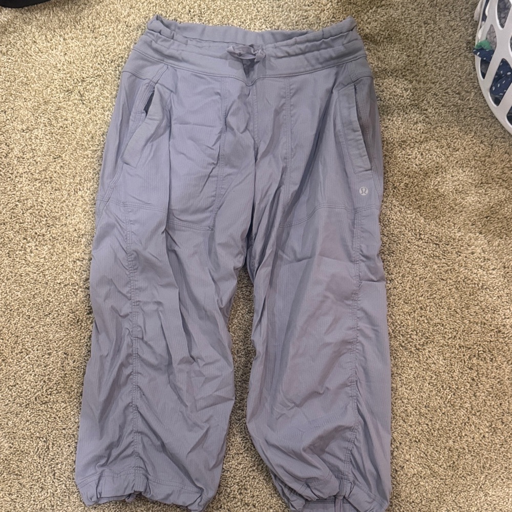 lululemon athletica Light Gray Cropped Drawstring Pants